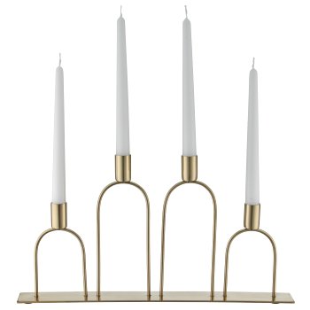 Edelstahl Teelichthalter 4er Reihe, 44x4x23cm, champagner