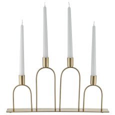 Edelstahl Teelichthalter 4er Reihe, 44x4x23cm, champagner