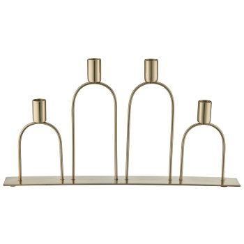 Edelstahl Teelichthalter 4er Reihe, 44x4x23cm, champagner