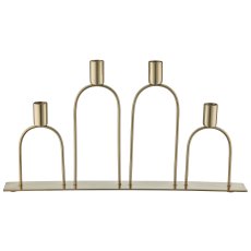 Edelstahl Teelichthalter 4er Reihe, 44x4x23cm, champagner