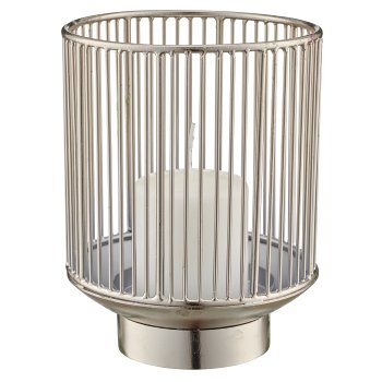 Metall Windlicht, 13x13x16cm, silber