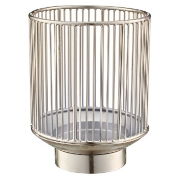 Metall Windlicht, 13x13x16cm, silber