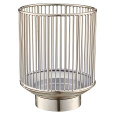 Metall Windlicht, 13x13x16cm, silber