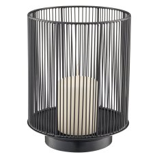 Metal lantern, 20x20x26cm, black