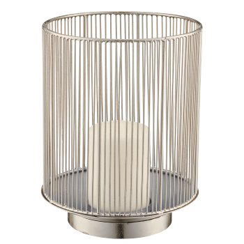 Metall Windlicht, 20x20x26cm, silber