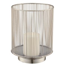 Metall Windlicht, 20x20x26cm, silber