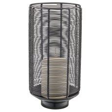 Metal lantern, 14x14x30cm, black