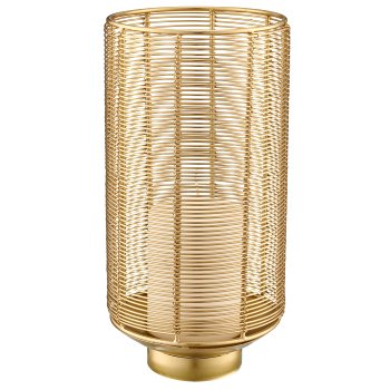 Metall Windlicht, 14x14x30cm, gold