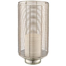Metall Windlicht, 14x14x30cm, silber