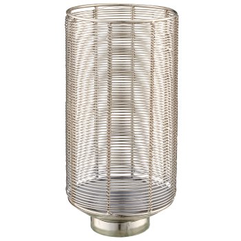 Metall Windlicht, 14x14x30cm, silber