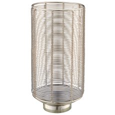 Metall Windlicht, 14x14x30cm, silber