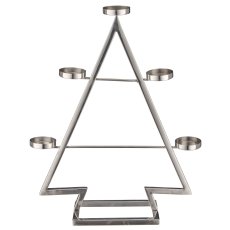 Aluminium Baum für Teelichtgläser 5er, 11,5x37,5x46cm, silber