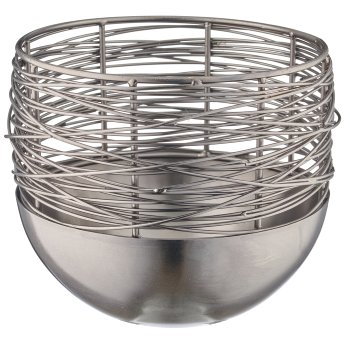 Aluminium bowl, coiled on top, 16x16x14cm, anthracite