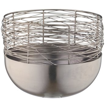 Aluminium Schale, oben gewickelt, 27x27x21cm, anthrazit