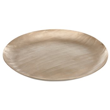 Edelstahl Teller mit Gravur, 30x30x2,5cm, champagner