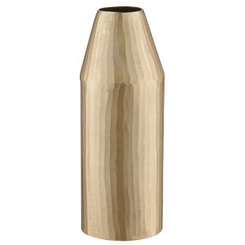 Stainless steel bottle vase with engraving, 13x13x36cm, champagne