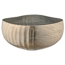 Aluminium Schale, gewellt/gerillt, 3er Set, 20x20x10/26x26x13/33x33x16cm,