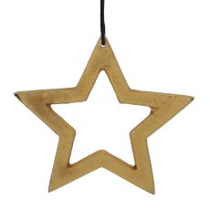 Aluminium Star Hanger Open 'Slices', 16x16x0,5cm Gold