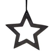 Aluminium Star Hanger Open 'Slices', 21x21x0,5cm, Black