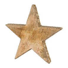 Wood Star Standing Jewelery, 20x20x3,5cm, Gold