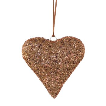 Metal Heart Pendant Glamour, 28x27x10cm, Rose Gold