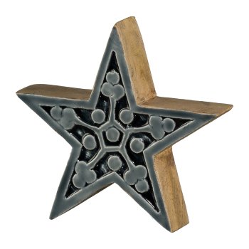 Wood Star Carving With Enamel,