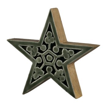 Wood Star Carving with Enamel,