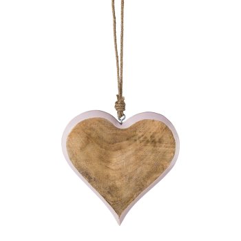 Wood Heart Enamel Pendant