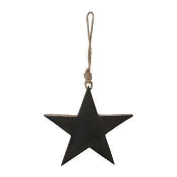 Wood Star Pendant Cement, 15x15cm, Anthracite