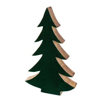 Holz Tannenbaum stehend SAMT, 30x30x4cm, dunkel grün