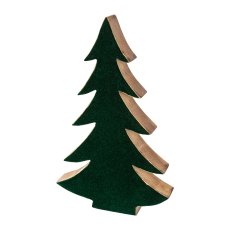 Wood Fir Tree Standing Samt, 30x30x4cm, Dark Green