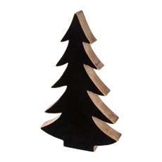 Holz Tannenbaum stehend SAMT, 30x30x4cm, schwarz