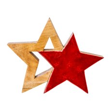 Wooden star double,with enamel decoration CIDER,