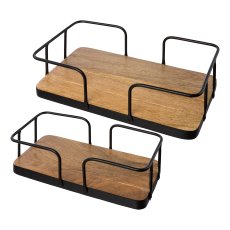 Wooden tray set of 2