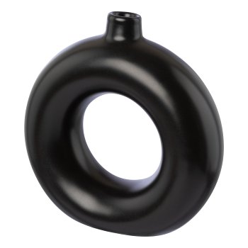 Ceramic vase matt RIGA, 15x15x5cm, black