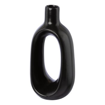 Ceramic vase matt TALLINN, 16x7x7cm, black