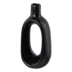 Ceramic vase matt TALLINN, 16x7x7cm, black