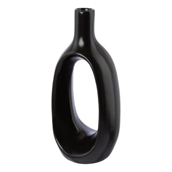 Ceramic vase mat TALLINN, 22x9,5x8,5cm, black