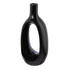 Ceramic vase mat TALLINN, 22x9,5x8,5cm, black