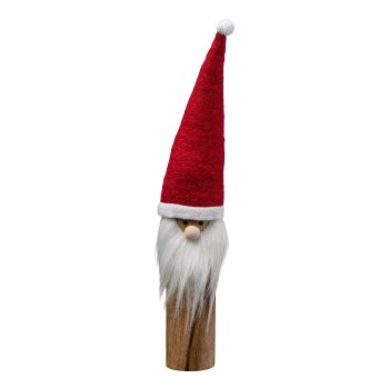 Holz Weihnachtsmann m.Wollfilzdeko FANNY, 43x8x8cm, rot