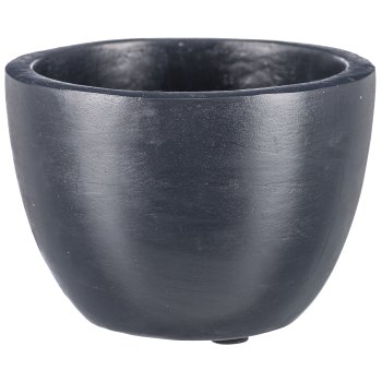 Mango Holz Schale rund, 12,5x12,5x9cm, Schwarz