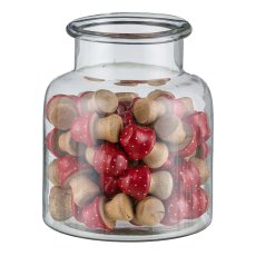 Wood mushroom, spotted, 48/glass, 5x4cm, red