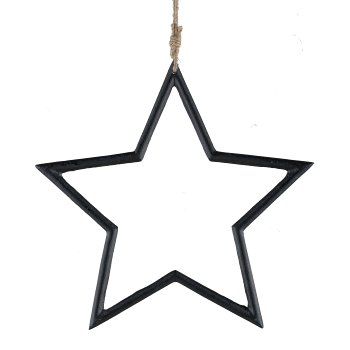 Aluminium star, hanger 36x36x1.5cm, black