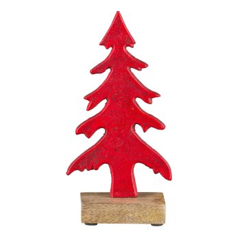 Aluminium Baum, auf Fuß 22x11x6cm, Rot