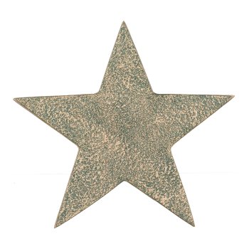 Wooden star, standing, with rough antique finish 20cm, jade