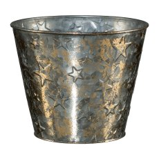 Zinc planter star decor LUSHED, 16x13,5cm, gold