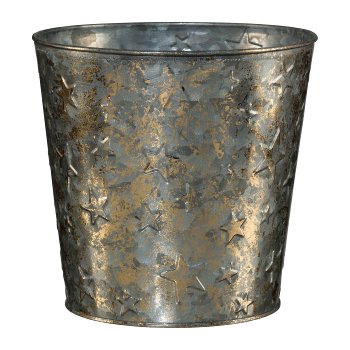 Zinc planter star decor