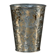 Zinc Vase Star Decor Lushed, 13x16,5cm, Gold