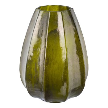 Glass lantern BALOU, 22x22x31cm, light green