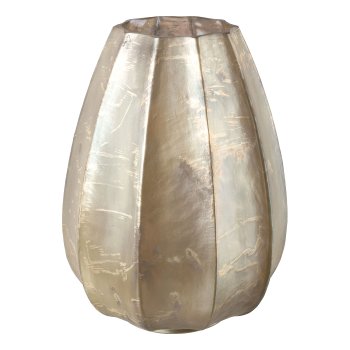 Glass lantern BALOU, 22x22x31cm, champagne